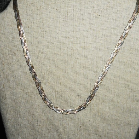 Sterling Braided Choker, Vior Italy - Picture 2 of 3
